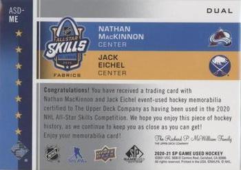 2020-21 SP Game Used - 2020 NHL All-Star Skills Fabrics Dual #ASD-ME Nathan MacKinnon / Jack Eichel Back
