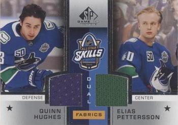 2020-21 SP Game Used - 2020 NHL All-Star Skills Fabrics Dual #ASD-PH Quinn Hughes / Elias Pettersson Front