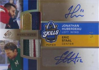 2020-21 SP Game Used - 2020 NHL All-Star Skills Fabrics Dual Auto Patch #ASDA-SH Jonathan Huberdeau / Eric Staal Front