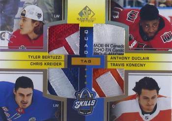 2020-21 SP Game Used - 2020 NHL All-Star Skills Fabrics Quad Tag #ASQ-BKKD Tyler Bertuzzi / Anthony Duclair / Chris Kreider / Travis Konecny Front