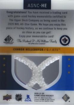 2020-21 SP Game Used - 2020 NHL All-Star Skills Material Net Cord #ASNC-HE Connor Hellebuyck Back