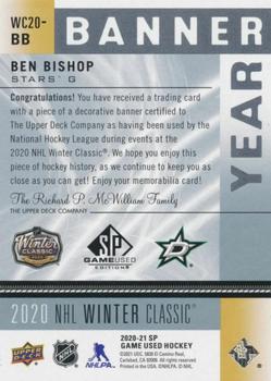 2020-21 SP Game Used - 2020 NHL Winter Classic Banner Year Relics #WC20-BB Ben Bishop Back