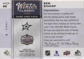 2020-21 SP Game Used - 2020 NHL Winter Classic Game Used Pucks #WCP-BB Ben Bishop Back