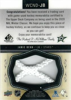2020-21 SP Game Used - 2020 NHL Winter Classic Material Net Cord #WCND-JB Jamie Benn Back