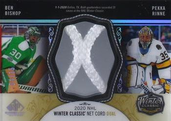 2020-21 SP Game Used - 2020 NHL Winter Classic Material Net Cord Duals #WCDC-RB Ben Bishop / Pekka Rinne Front
