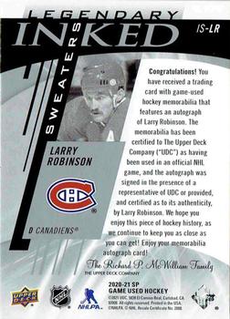 2020-21 SP Game Used - Inked Legendary Sweaters #IS-LR Larry Robinson Back