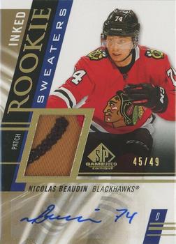 2020-21 SP Game Used - Inked Rookie Sweaters Patch #RS-NB Nicolas Beaudin Front