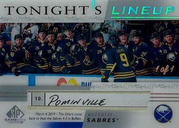 2020-21 SP Game Used - Tonight's Lineup #TL-BUF Jason Pominville Front