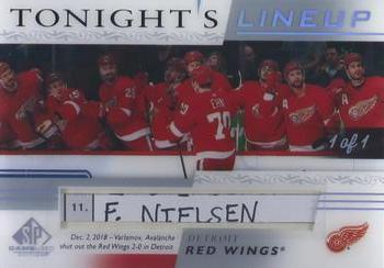 2020-21 SP Game Used - Tonight's Lineup #TL-DET Frans Nielsen Front