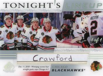 2020-21 SP Game Used - Tonight's Lineup #TL-CHI Corey Crawford Front