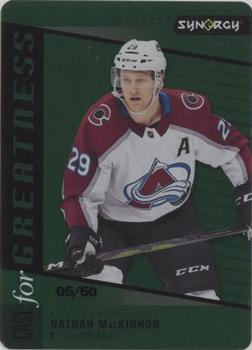 2020-21 Upper Deck Synergy - Cast for Greatness Green #CG-5 Nathan MacKinnon Front