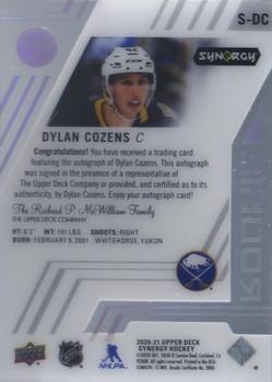 2020-21 Upper Deck Synergy - Mystery Rookie Autographs Exchange #S-DC Dylan Cozens Back