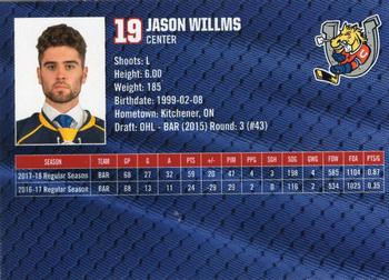 2018-19 Barrie Colts (OHL) #11 Jason Willms Back