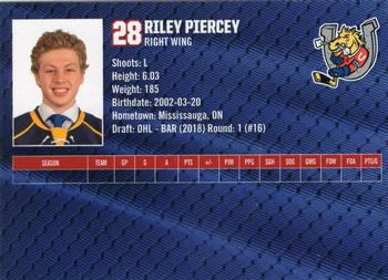 2018-19 Barrie Colts (OHL) #16 Riley Piercey Back
