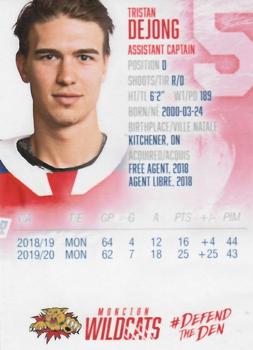 2020-21 Moncton Wildcats (QMJHL) #23 Tristan DeJong Back