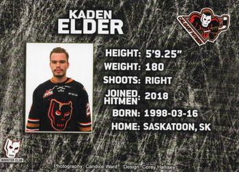 2018-19 Calgary Hitmen (WHL) Booster Club #NNO Kaden Elder Back