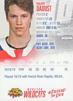 2019-20 Moncton Wildcats (QMJHL) #NNO Philippe Daoust Back