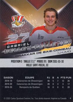 2020-21 Extreme Baie-Comeau Drakkar (QMJHL) #4 Gabriel Belley-Pelletier Back