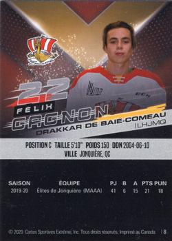 2020-21 Extreme Baie-Comeau Drakkar (QMJHL) #8 Felix Gagnon Back
