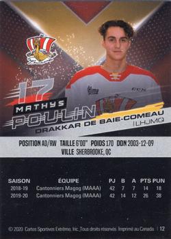 2020-21 Extreme Baie-Comeau Drakkar (QMJHL) #12 Mathys Poulin Back