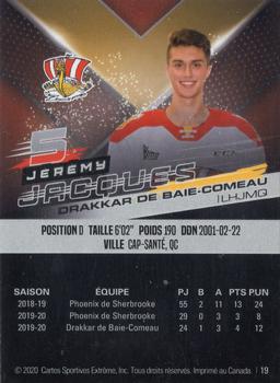 2020-21 Extreme Baie-Comeau Drakkar (QMJHL) #19 Jeremy Jacques Back