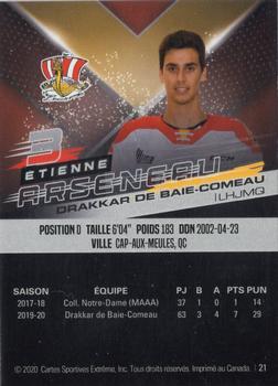 2020-21 Extreme Baie-Comeau Drakkar (QMJHL) #21 Etienne Arseneau Back