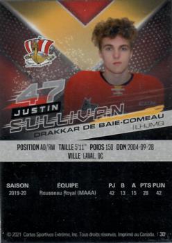 2020-21 Extreme Baie-Comeau Drakkar (QMJHL) #30 Justin Sullivan Back