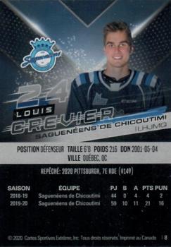2020-21 Extreme Chicoutimi Sagueneens (QMJHL) #8 Louis Crevier Back