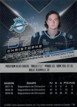 2020-21 Extreme Chicoutimi Sagueneens (QMJHL) #14 Christophe Farmer Back