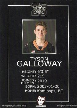 2019-20 Calgary Hitmen (WHL) Booster Club #NNO Tyson Galloway Back