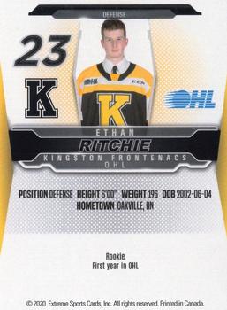 2019-20 Extreme Kingston Frontenacs (OHL) #NNO Ethan Ritchie Back