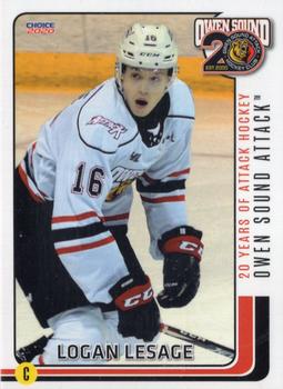 2019-20 Choice Owen Sound Attack (OHL) #10 Logan LeSage Front