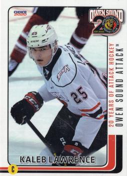 2019-20 Choice Owen Sound Attack (OHL) #16 Kaleb Lawrence Front