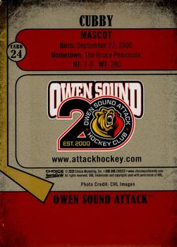 2019-20 Choice Owen Sound Attack (OHL) #24 Cubby Back