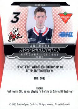 2019-20 Extreme Niagara IceDogs (OHL) #1 Anthony Agostinelli Back