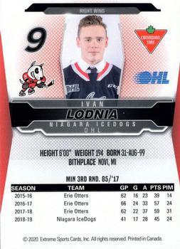 2019-20 Extreme Niagara IceDogs (OHL) #3 Ivan Lodnia Back
