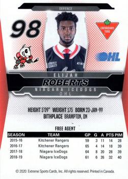 2019-20 Extreme Niagara IceDogs (OHL) #21 Elijah Roberts Back