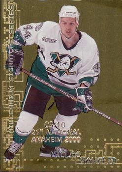 1999-00 Be a Player Millennium Signature Series - Anaheim National Gold #4 Niclas Havelid Front