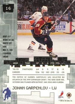 1999-00 Be a Player Millennium Signature Series - Anaheim National Gold #16 Johan Garpenlov Back