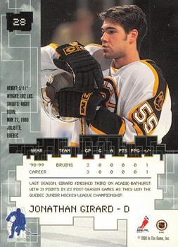1999-00 Be a Player Millennium Signature Series - Anaheim National Gold #28 Jonathan Girard Back