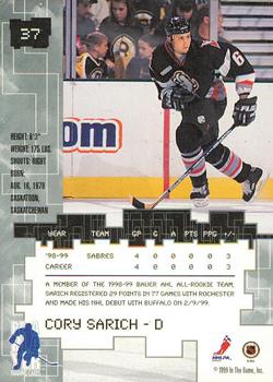 1999-00 Be a Player Millennium Signature Series - Anaheim National Gold #37 Cory Sarich Back