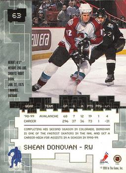 1999-00 Be a Player Millennium Signature Series - Anaheim National Gold #63 Shean Donovan Back