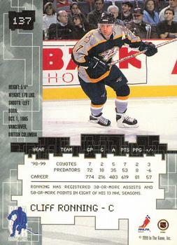 1999-00 Be a Player Millennium Signature Series - Anaheim National Gold #137 Cliff Ronning Back