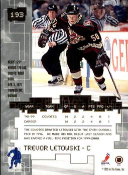 1999-00 Be a Player Millennium Signature Series - Anaheim National Gold #193 Trevor Letowski Back
