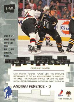 1999-00 Be a Player Millennium Signature Series - Anaheim National Gold #196 Andrew Ference Back