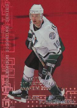 1999-00 Be a Player Millennium Signature Series - Anaheim National Ruby #3 Oleg Tverdovsky Front