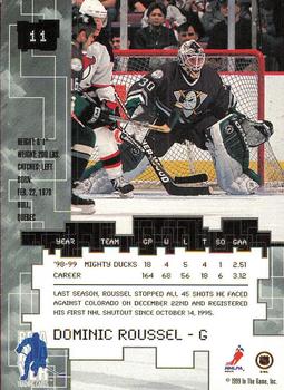 1999-00 Be a Player Millennium Signature Series - Anaheim National Ruby #11 Dominic Roussel Back