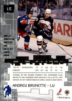 1999-00 Be a Player Millennium Signature Series - Anaheim National Ruby #15 Andrew Brunette Back