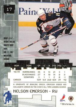 1999-00 Be a Player Millennium Signature Series - Anaheim National Ruby #17 Nelson Emerson Back