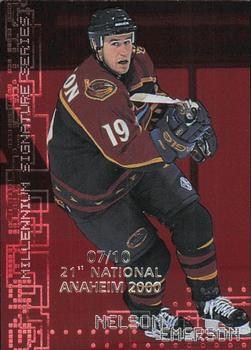 1999-00 Be a Player Millennium Signature Series - Anaheim National Ruby #17 Nelson Emerson Front